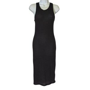 Cotton On Textured Knit Bodycon Midi Dress XSmall Dark Grey Sleeveless Stretchy